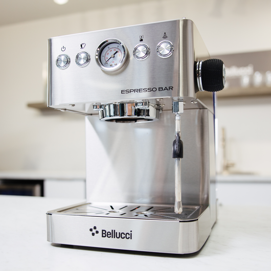 Bellucci Espresso Bar, machine à espresso manuelle en acier inoxydable – vue 2