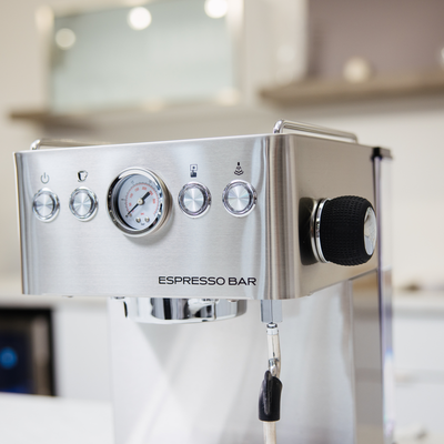 Bellucci Espresso Bar, machine à espresso manuelle en acier inoxydable – vue 5